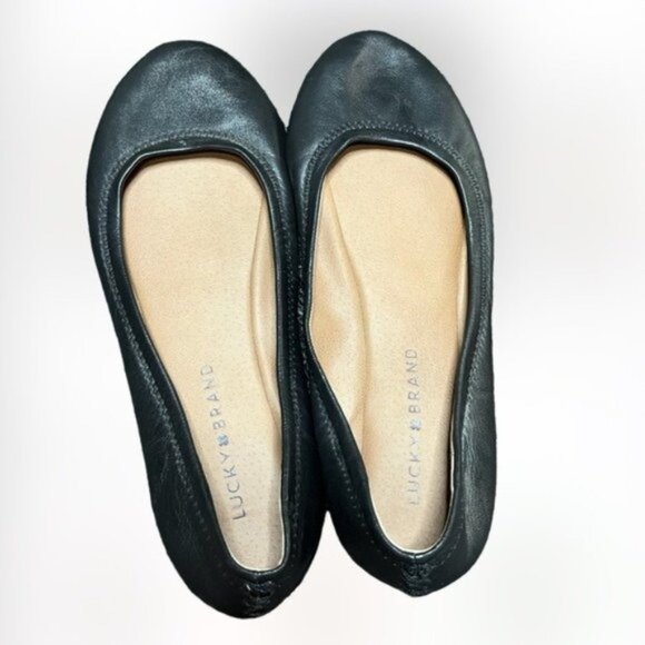 Lucky Brand Emmie Flat Ballet Leather Size 8.5 Womens Black - Picture 6 of 6
